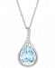 Aquamarine (1-1/2 ct. t. w. ) and Diamond Accent Teardrop Pendant Necklace in 14k White Gold