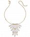 I. n. c. Gold-Tone Stone Cluster Statement Necklace, 16" +3 extender, Created for Macy's