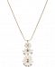 I. n. c. Gold-Tone Crystal & Stone Cluster Pendant Necklace, 28" +3 extender, Created for Macy's