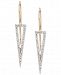 Elsie May Diamond Tall Open Triangle Drop Earrings (1/5 ct. t. w. ) in 14k Gold & Sterling Silver, Created for Macy's