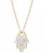 Elsie May Diamond Accent Hamsa Hand Pendant Necklace in 14k Gold, 15" + 1" extender, Created for Macy's
