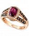 Le Vian Raspberry Rhodolite (7/8 ct. t. w. ) & Diamond (1/3 ct. t. w. ) Ring in 14k Rose Gold