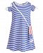 Bonnie Jean Little Girls 2-Pc. Striped Cold Shoulder Dress & Flag Shoulder Bag Set