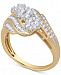 Diamond Triple Cluster Engagement Ring (1 ct. t. w. ) in 14k Gold or White Gold