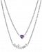 Amethyst (3/8 ct. t. w. ) & White Topaz (1/8 ct. t. w. ) "Love" Layered 17" Pendant Necklace in Sterling Silver