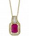 Amore by Effy Certified Ruby (1 ct. t. w. ) & Diamond (1/5 ct. t. w. ) 18" Pendant Necklace in 14k Gold
