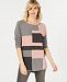 Charter Club Pure Cashmere Colorblock Sweater with Shirttail Hem in Regular & Petite Sizes, Created for Macy's