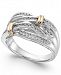 Diamond Multi-Row Ring in 14k Gold and Sterling Silver (1/4 ct. t. w. )