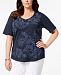 Karen Scott Plus Size Embellished Printed T-Shirt, Created for Macy's