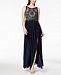 Adrianna Papell Embellished Lace Slit Gown