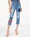 I. n. c. Cropped Embroidered Patchwork Jeans, Created for Macy's