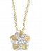 Effy Kidz Children's Diamond Accent Flower 14" Pendant Necklace in 14k Yellow Gold