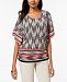 Jm Collection Petite Printed Butterfly-Sleeve Top, Created for Macy's