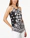 I. n. c. Petite Printed Hardware Halter Top, Created for Macy's