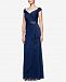 Alex Evenings Ruched Draped Brooch Gown