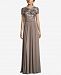 Betsy & Adam Sequined Chiffon Gown