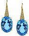 Effy Blue Topaz (13-3/4 ct. t. w. ) & Diamond Accent Drop Earrings in 14k Gold