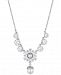 Marchesa Silver-Tone Crystal & Imitation Pearl 19" Lariat Necklace, Created for Macy's
