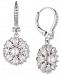 Marchesa Silver-Tone Crystal & Imitation Pearl Cluster Drop Earrings, Created for Macy's