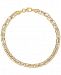 Two-Tone Interlocking Link Bracelet in 10k Gold