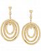 Oval Orbital Drop Earrings in 10k Gold