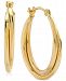 Polished Double Hoop Earrings in 10k Gold
