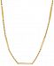 Square Bar & Rope Chain 18" Statement Necklace in 10k Gold