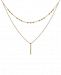 Two-Layer Beaded & Bar 17" Pendant Necklace in 14k Gold