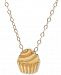 Tiny Cupcake 17" Pendant Necklace in 10k Gold