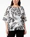 Alex Evenings Plus Size Printed Tiered Blouse