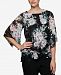 Alex Evenings Floral-Print Tiered Top