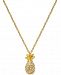 kate spade new york Gold-Tone Pave Pineapple Pendant Necklace, 17" + 3" extender