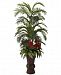Nearly Natural Areca Palm & Mixed Greens Artificial Arrangement in Bamboo Planter
