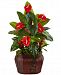Nearly Natural 45" Mixed Anthurium & Bromeliad Artificial Plants in Wood Planter