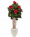 Nearly Natural 4.5' Hibiscus Artificial Tree in White Oval Vase