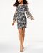 Jessica Howard Petite Printed Clip-Dot Bell-Sleeve Dress