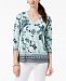 Charter Club Border-Print V-Neck Top, Created for Macy's