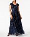 Alex Evenings Sequined Metallic Embroidered Gown