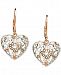 Giani Bernini Two-Tone Filigree Heart Drop Earrings in Sterling Silver & 18k Rose Gold-Plate, Created for Macy's