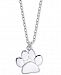 Unwritten Paw Print 18" Pendant Necklace in Sterling Silver