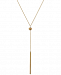 Polished Bar and Bead Lariat Necklace in 14k Gold, 17" + 1" extender