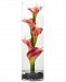 Nearly Natural 20" Pink Calla Lily Artificial Arrangement in Cylinder Glass Vase