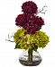 Nearly Natural Hydrangea & Mum Artificial Arrangement in Vase