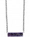 Splash by Effy Purple Sapphire Horizontal Bar 18" Pendant Necklace (1 ct. t. w. ) in Sterling Silver