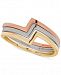 Tricolor 3-Pc. Set Geometric Stack Rings in 10k Gold, White Gold & Rose Gold
