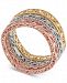 Tricolor 3-Pc. Set Openwork Stack Rings in 10k Gold, White Gold & Rose Gold