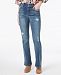 Vanilla Star Juniors' Ripped Double-Button Bootcut Jeans
