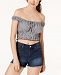 Polly & Esther Juniors' Off-The-Shoulder Smocked Crop Top