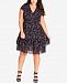 City Chic Trendy Plus Size Printed Dreamy Floral Fit & Flare Dress
