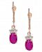 Ruby (2 ct. t. w. ) & Diamond (1/10 ct. t. w. ) Drop Earrings in 14k Rose Gold